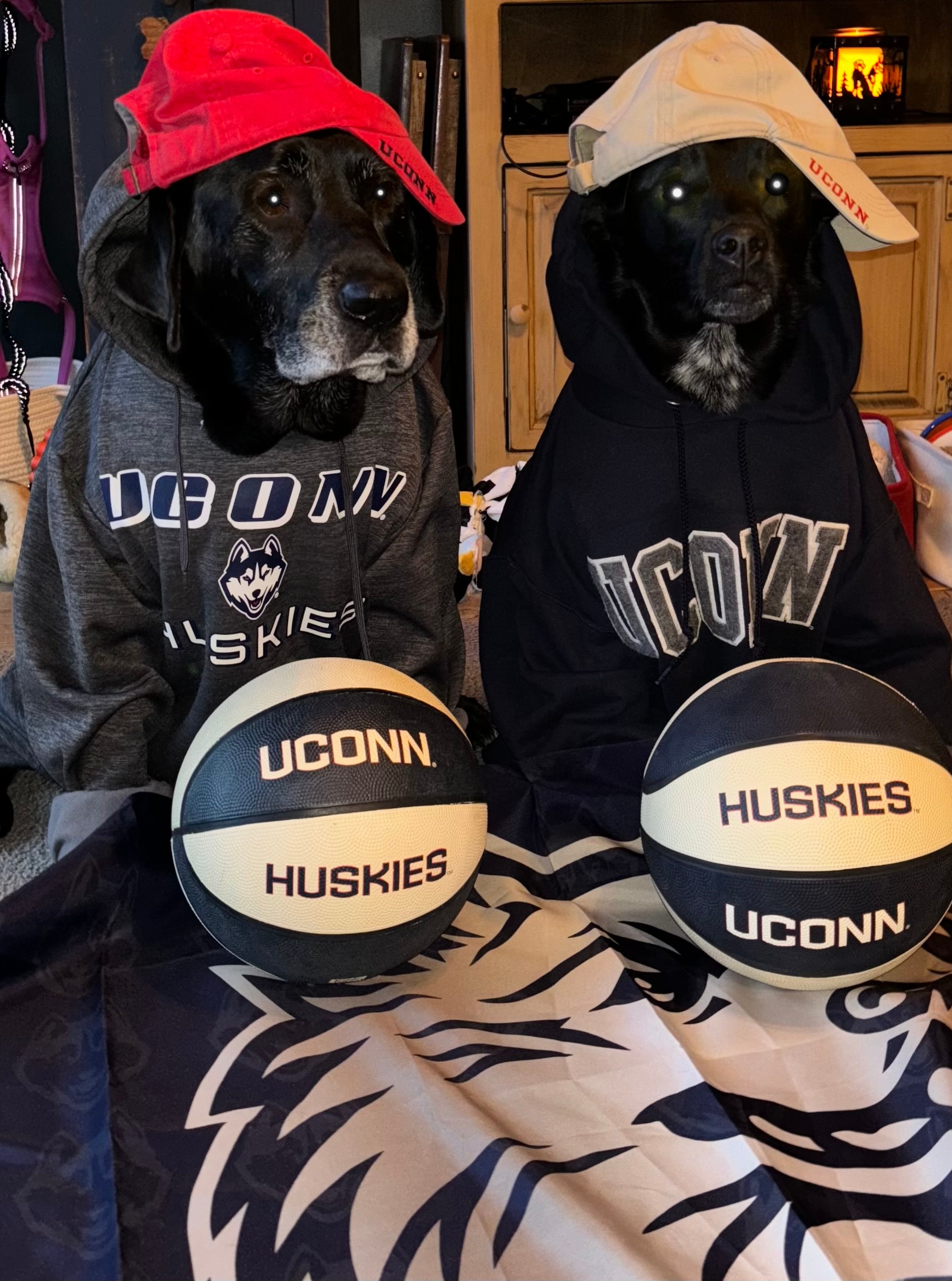 Sadie and Emmie from Bozrah.. 2 of UConn men’s basketball biggest fans!!