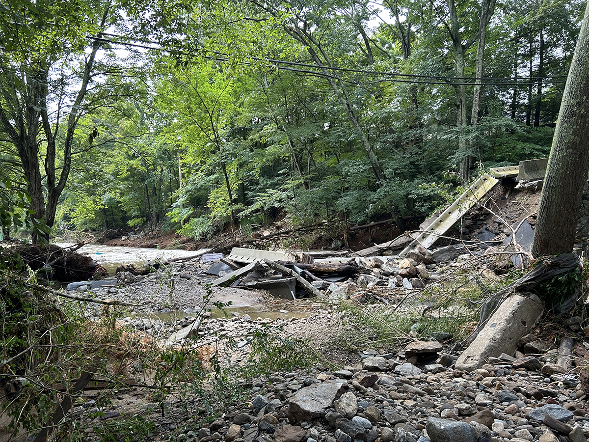 Damage to Park Road in Oxford 2