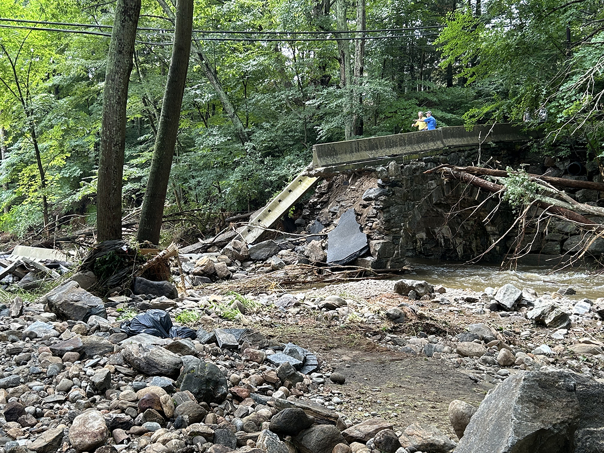 Damage to Park Road in Oxford