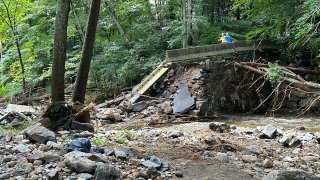 Damage to Park Road in Oxford