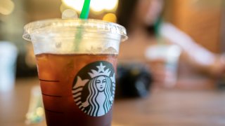 A cup of Starbucks iced coffee, which now has a new recipe.