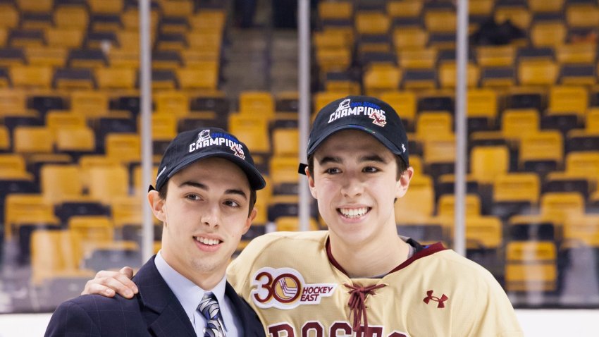 Brothers Johnny Gaudreau #13 and Matthew Gaudreau