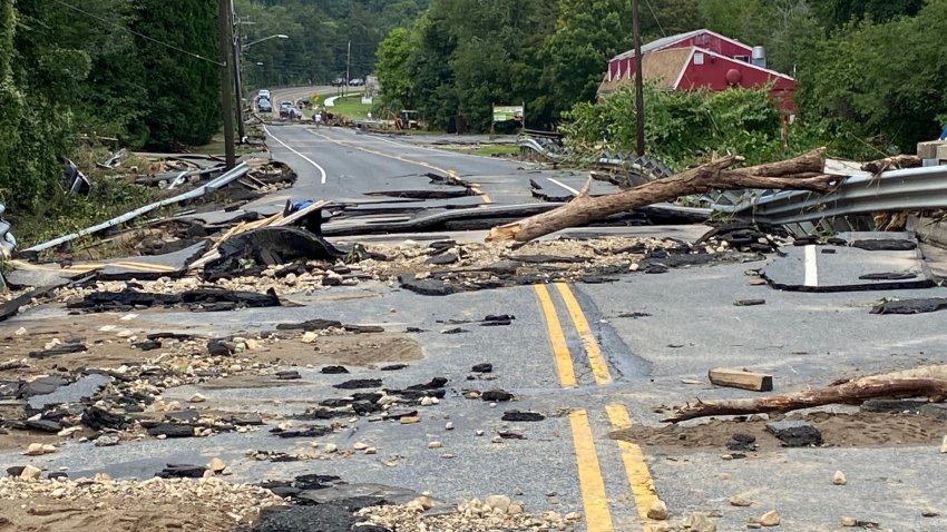 Storm damage to Route 67 in Oxford