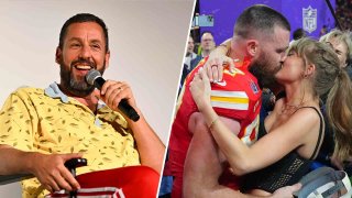 Adam Sandler, Travis Kelce and Taylor Swift