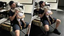 New photos show a Miami Beach Police officer comforting a 2-year-old who was found wandering alone.