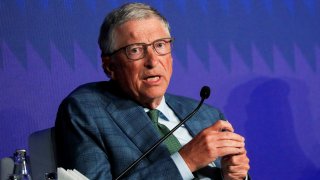 Co-founder of Microsoft, Bill Gates addresses the panel session at the Business and Philanthropy Forum, during the United Nations Climate Change COP28 conference in Dubai, United Arab Emirates, December 2, 2023. 