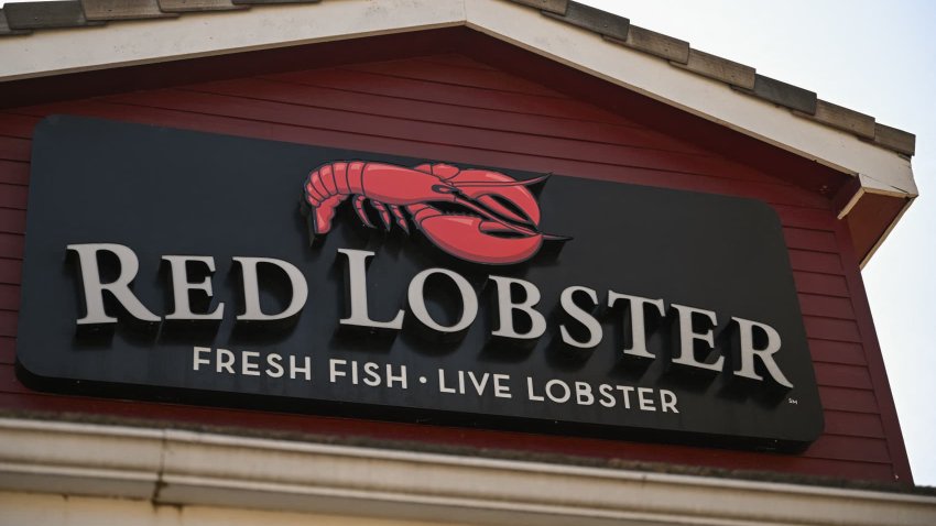 The Red Lobster logo is displayed outside of a closed restaurant in Torrance, California, on May 14, 2024.