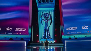 The award of Esports World Cup is displayed during the opening ceremony in Riyadh, Saudi Arabia on July 2, 2024. 