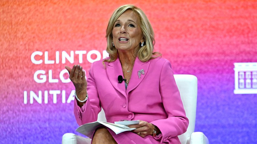 US First Lady Jill Biden speaks during Clinton Global Initiative annual meeting in New York City on September 23, 2024.