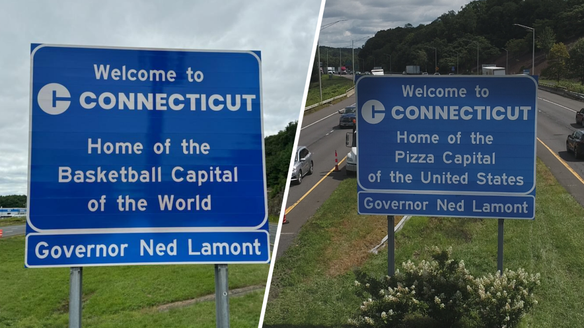 ‘Fixed it’: Northeast governors call out basketball, pizza claims on Connecticut’s new welcome signs