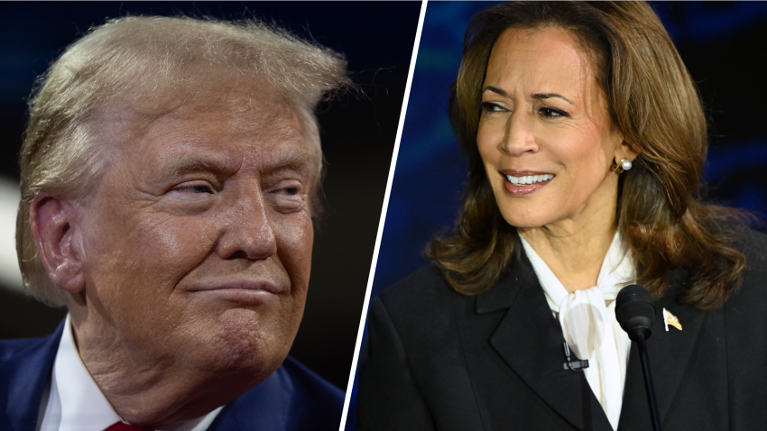 (l-r) Former President Donald Trump and Vice President Kamala Harris