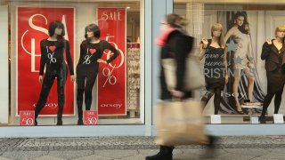 A shopping street in Steglitz district, Berlin, Germany.