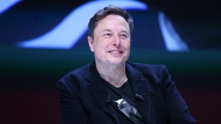 Elon Musk attends a discussion session during the Cannes Lions International Festival Of Creativity in Cannes, France, June 19, 2024.