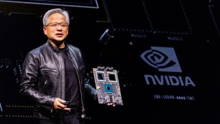 Jensen Huang, co-founder and chief executive officer of Nvidia Corp., speaks during an event in Taipei, Taiwan, on Sunday, June 2, 2024. 