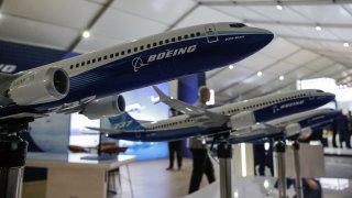 Boeing aircraft models are displayed in the exhibition hall during the Bali International Airshow 2024 at Ngurah Rai International Airport in Kuta, Bali, Indonesia, on September 19, 2024. 