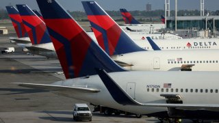 Delta Air Lines planes are seen at John F. Kennedy International Airport on the July 4th weekend in Queens, New York City, U.S., July 2, 2022.