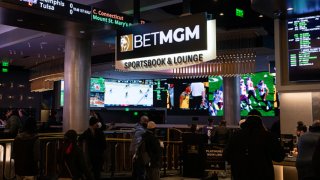 OXON HILL, MD – JANUARY 23: The BetMGM Sportsbook & Lounge at MGM National Harbor in Oxon Hill, Maryland, on Sunday, January 23, 2022. (Amanda Andrade-Rhoades/For The Washington Post via Getty Images)