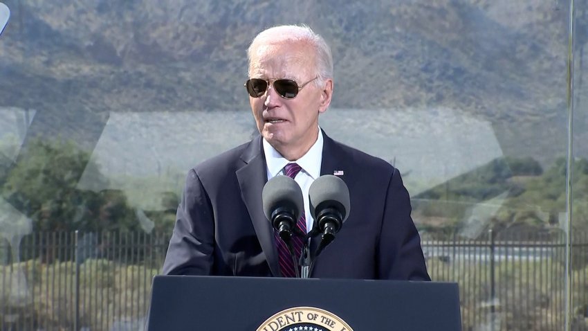 Joe Biden speaks at a podium in Phoenix