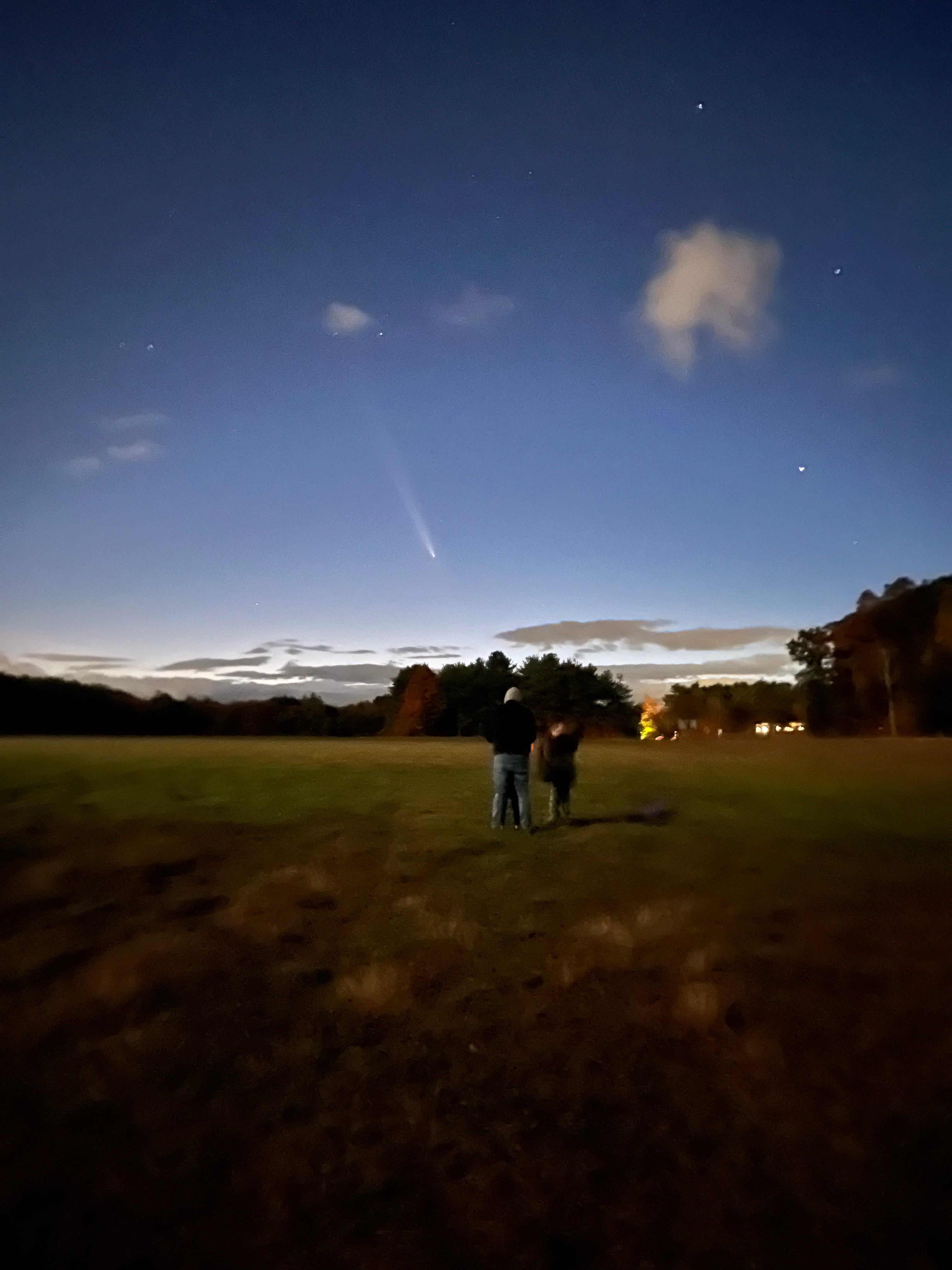 My family watching the comet