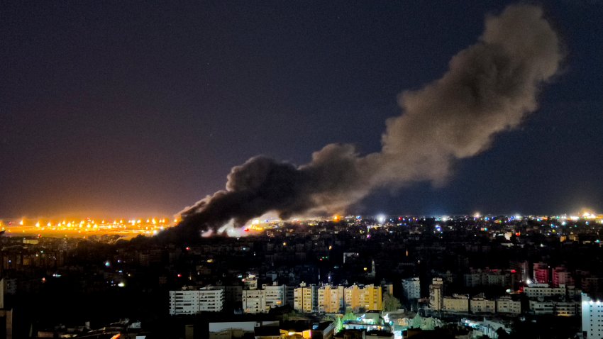 Smoke rises from an Israeli airstrike that hit the southern suburb of Beirut, Lebanon, Tuesday, Oct. 1, 2024.