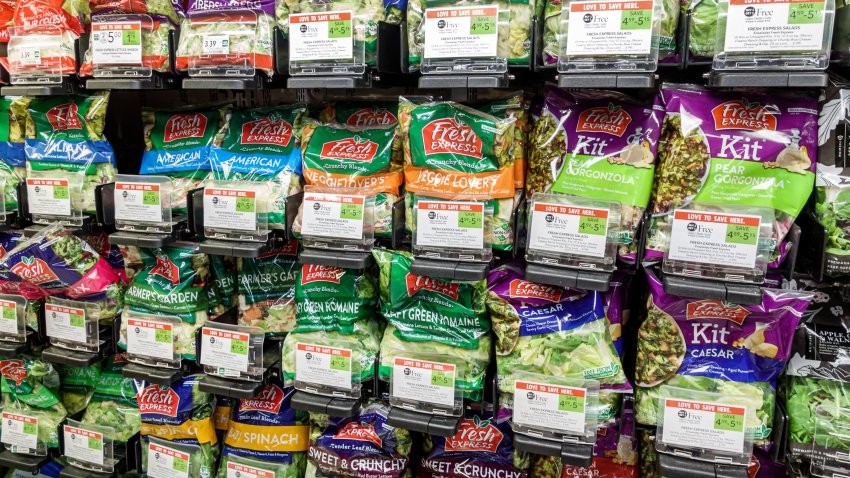 Miami Beach, Florida, Publix grocery store, Fresh Express salad kit bags