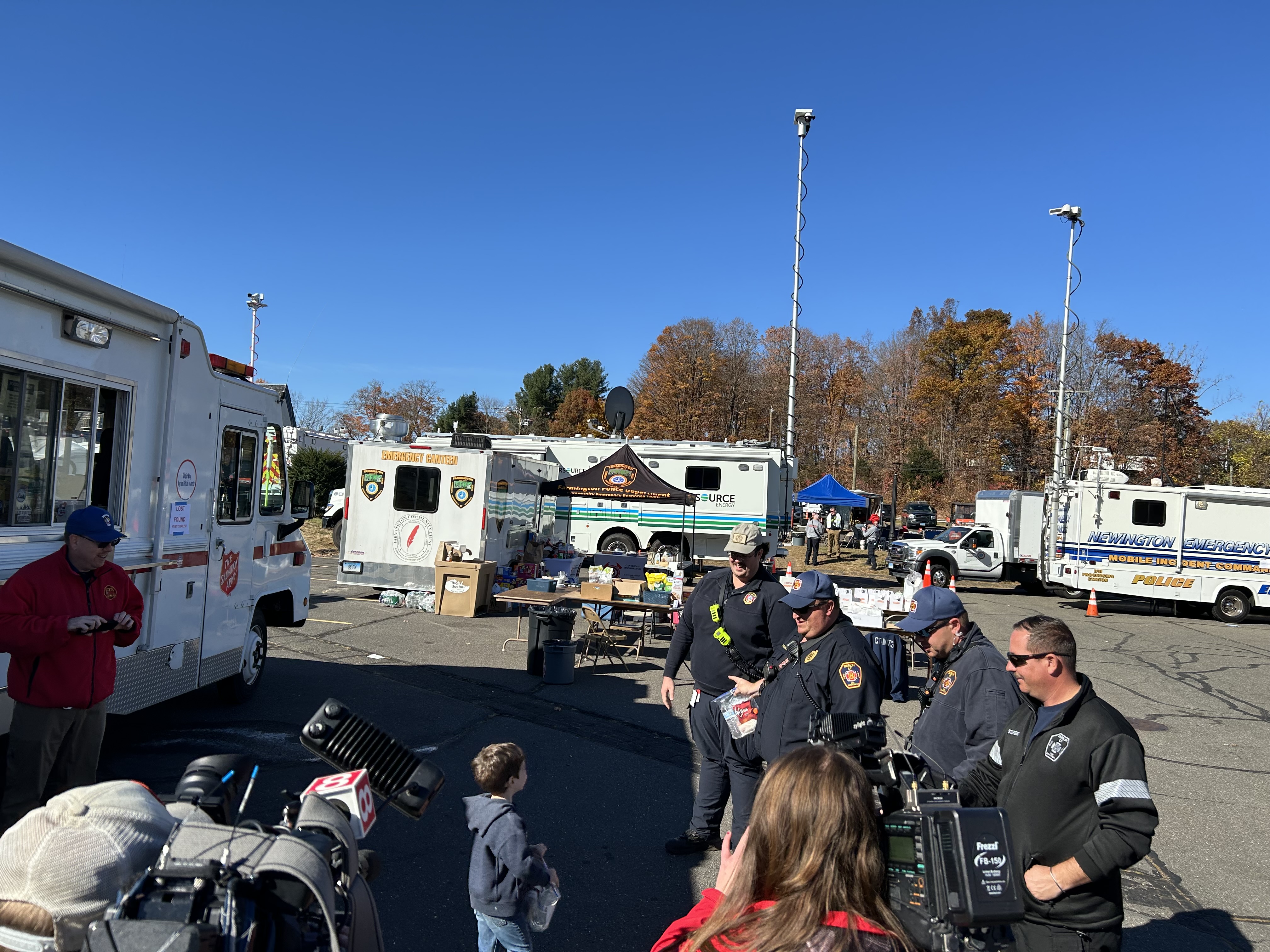 Students from Kids Care Child Development Center in Wallingford make donation to Hawthorne Fire  first responders.