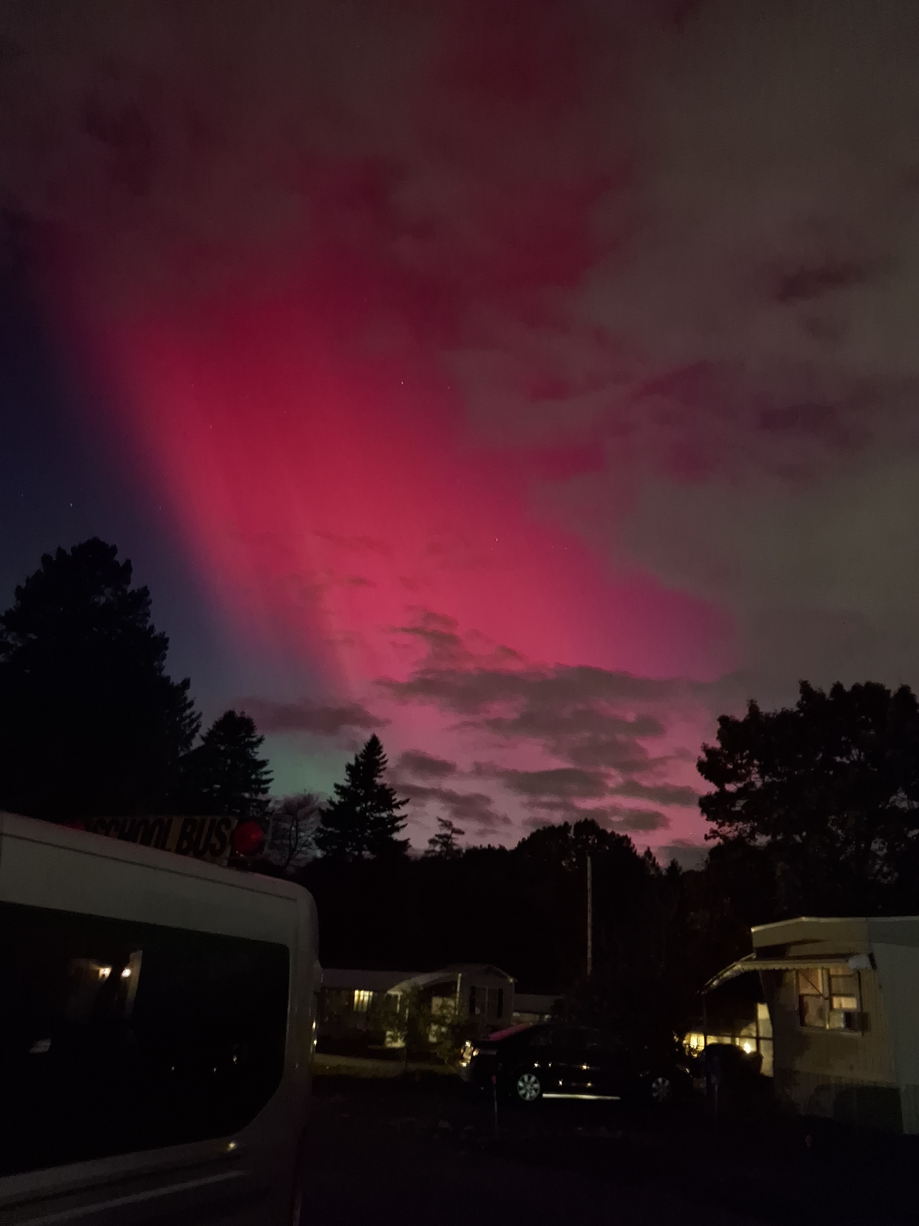 Northern Lights from Central Street in Leominster, Massachusetts.