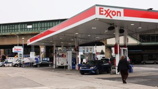 An Exxon gas station is seen in the Brooklyn borough of New York City on Oct. 6, 2023.