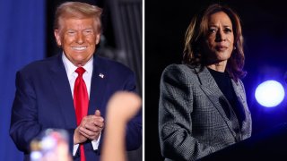 Republican presidential nominee and former U.S. President Donald Trump holds a rally in Saginaw, Michigan, U.S., October 3, 2024. Democratic presidential nominee U.S. Vice President Kamala Harris and Vice-Presidential candidate Tim Walz speaks during a campaign rally and concert in Ann Arbor, Michigan, U.S. October 28, 2024.