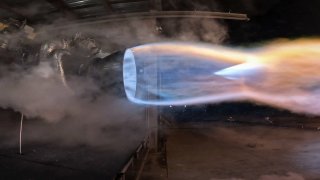 A hot fire test of an Archimedes engine, which powers the company’s Neutron rocket.