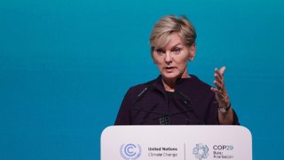 U.S. Secretary of Energy Jennifer Granholm speaks to the media on day five at the UNFCCC COP29 Climate Conference on November 15, 2024 in Baku, Azerbaijan. 