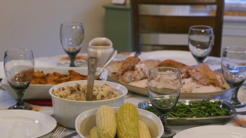 A place setting on Thanksgiving.