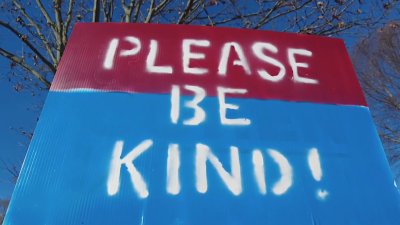 Branford man turning campaign signs into messages to be kind