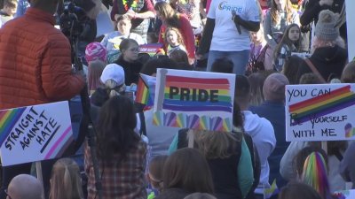 Hundreds stand in solidarity with LGBTQ+ community after presidential election