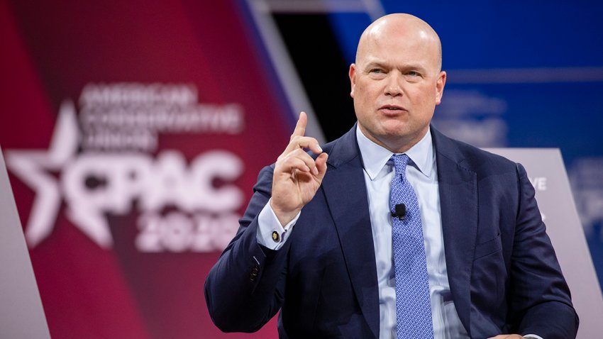 FILE - Matthew Whitaker, former acting U.S. Attorney General, speaks during the Conservative Political Action Conference 2020 (CPAC) hosted by the American Conservative Union on Feb. 28, 2020, in National Harbor, Maryland.