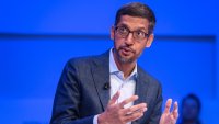 Alphabet CEO Sundar Pichai gestures during a session at the World Economic Forum (WEF) annual meeting in Davos, on January 22, 2020.