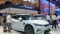 BYD Song L electric cars at the 21st Changchun International Automobile Expo in Changchun, Jilin province, China, on July 17, 2024.