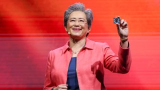 Lisa Su, chairwoman and CEO of Advanced Micro Devices (AMD), delivers the opening keynote speech at Computex 2024, Taiwan’s premier tech expo, in Taipei on June 3, 2024. 