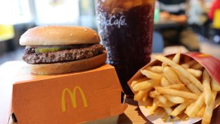 In this photo illustration, a McDonald’s Quarter Pounder hamburger meal is seen at a McDonald’s on October 23, 2024 in the Flatbush neighborhood in the Brooklyn borough of New York City. 