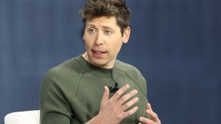 Sam Altman, co-founder and C.E.O. of OpenAI, speaks during the New York Times annual DealBook summit at Jazz at Lincoln Center on December 04, 2024 in New York City. 