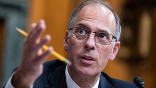 Mark Zandi, chief economist at Moody’s Analytics, testifies during a Senate Budget Committee hearing in the Dirksen Building in Washington, D.C., May 4, 2023.