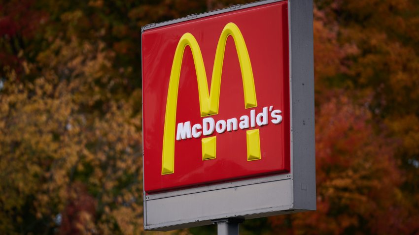 Signage outside a McDonald’s restaurant in Mentor, Ohio, US, on Tuesday, Oct. 29, 2024. McDonald’s Corp. sales fell short of Wall Street’s expectations in the third quarter following weakness in international markets such as France, China, the UK and the Middle East. Photographer: Dustin Franz