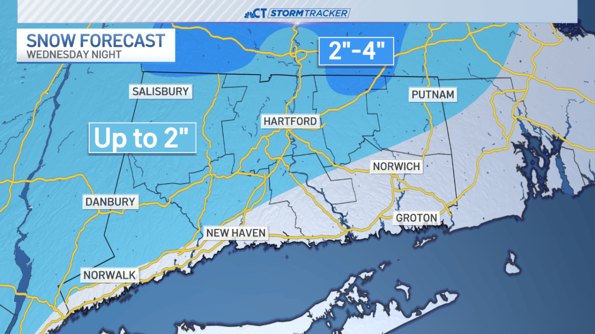 Accumulating snow likely for parts of the state Wednesday night – NBC ...