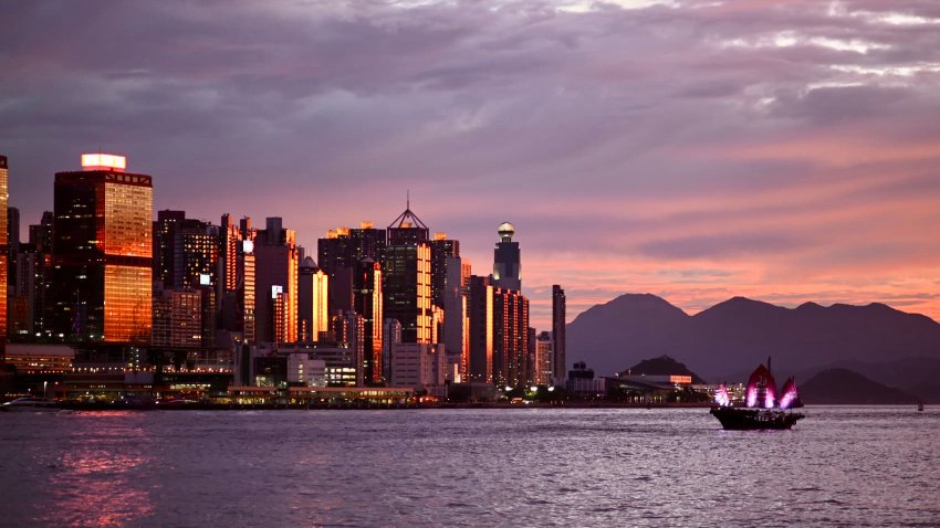 Victoria Harbour on July 14, 2022, in Hong Kong.