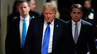 Former President Donald Trump arrives at Manhattan Criminal Court, Thursday, May 30, 2024, in New York.