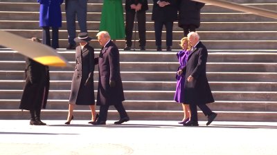 Former President Biden leaves US Capitol