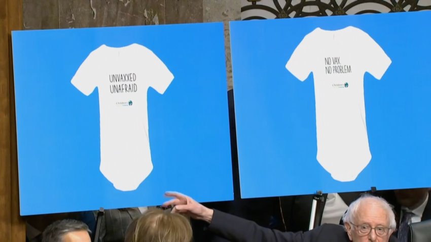 ‘Are you supportive of these onesies?': Sanders grills RFK Jr. on anti-vaccine apparel