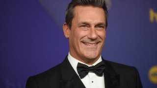 FILE – Jon Hamm arrives at the 76th Primetime Emmy Awards on Sunday, Sept. 15, 2024, at the Peacock Theater in Los Angeles.