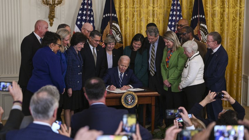 US President Joe Biden signs the Social Security Fairness Act