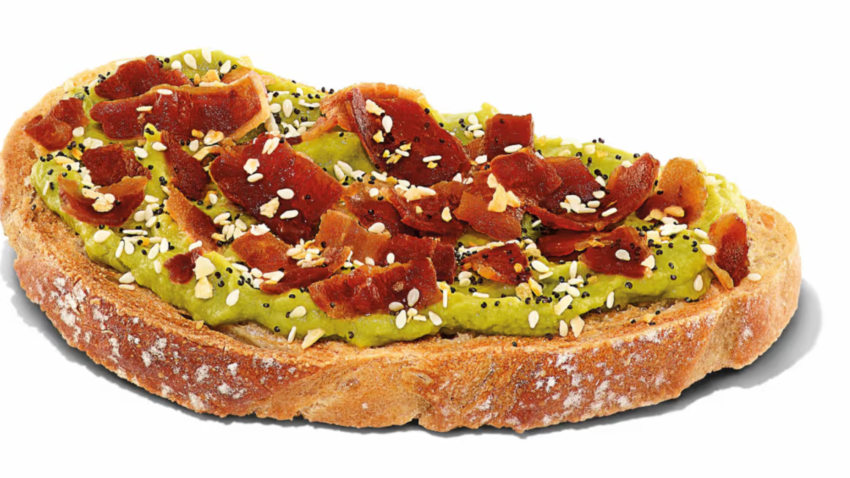 Dunkin's Bacon-Topped Avocado Toast.